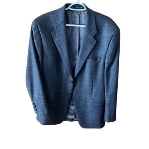 Lauren Ralph Lauren Gray Windowpane Wool Cashmere Blend Blazer 42R